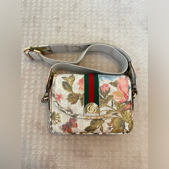 Gucci Handbags - Gucci Bag- Small GG Supreme Monogram Water Flora Web Ophidia Flap Shoulder Bag